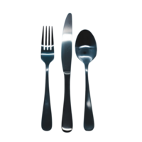 Steel accessories knife, spoon and fork- png