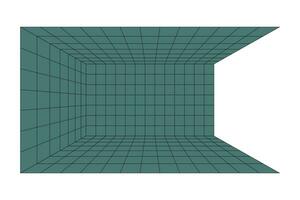 Perspective grid room background vector illustration.