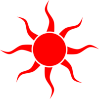 Sonne mit Linie Sonnenschein Licht Strahlen Symbol png