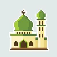 islamic mosque pixel art vector illustration