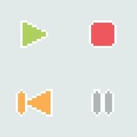 pixel game controller icons set vector