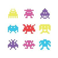 pixel art of the space invaders vector