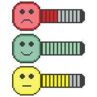 a set of four buttons with different emotions vector