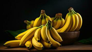 AI generated Sweet banana on the table AI Generative photo
