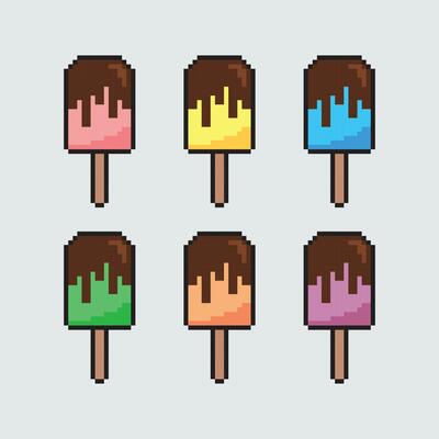 pixel art ice cream pops