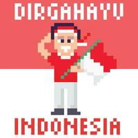 píxel Arte Indonesia bandera vector