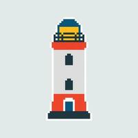 pixel lighthouse pixel art illustration vector