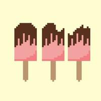pixel art ice cream pops vector
