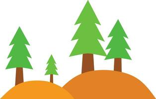 Pine Tree Forest Cartoon Vector Illustration