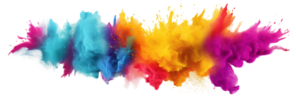 AI generated colorful powder explosion png