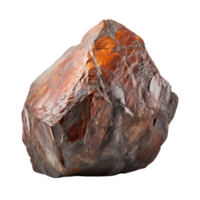 AI generated a large rock with a brown and black color on transparent background png