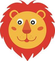Cute Lion Face Vector Illustration