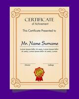 Certificate of achievement template set with gold badge and border, Appreciation and Achievement Certificate Template Design. Elegant diploma certificate template vector