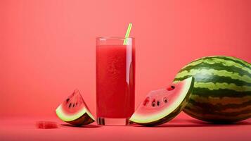 AI generated Fresh watermelon juice with mint leaf AI Generative photo