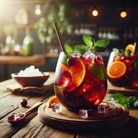 AI generated Fresh cocktail with light exposure AI Generative photo