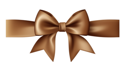 AI generated a brown ribbon with a bow on it png