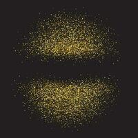Gold shiny circles on black background vector
