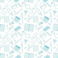 Seamless pattern with different school objects vector