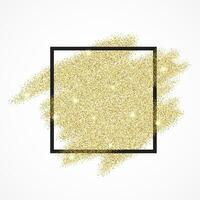 Gold blur glitter background in frame. vector