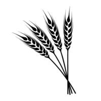 silhouette ears of wheat icon vector