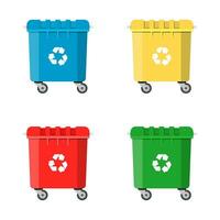 Set Recycle Bins for Trash and Garbage vector