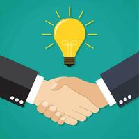 Two businessmen shake hands for a deal vector