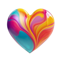 AI generated colourful heart photo png