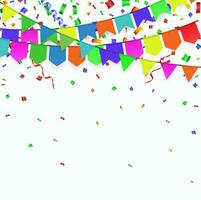 fiesta antecedentes con guirnalda y papel picado vector