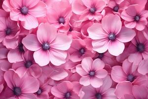 AI generated Pink flowers background. Top view of pink flowers background. Pink flowers background, Create a beautiful pink flowers background, AI Generated photo