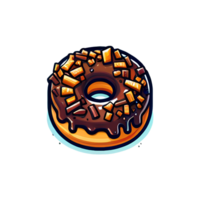 AI generated cartoon donut transparent background png