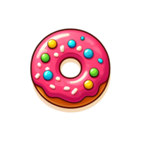 AI generated cartoon donut transparent background png