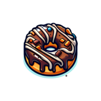 AI generated cartoon donut transparent background png