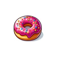 AI generated cartoon donut transparent background png