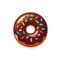 AI generated cartoon donut transparent background png