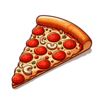 AI generated cartoon pizza transparent background png