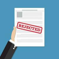 Hand holds rejected document vector