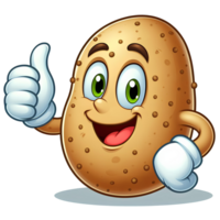 AI generated cartoon potato with OK thumbs up png