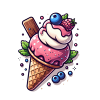 AI generated ice cream cartoon transparent background png