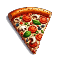 AI generated cartoon pizza transparent background png