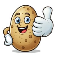 AI generated cartoon potato with OK thumbs up png