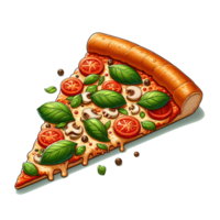 AI generated cartoon pizza transparent background png