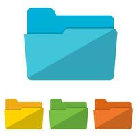 Collection of file folders icons vector