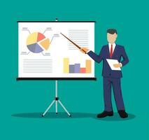 Businessman making presentation vector