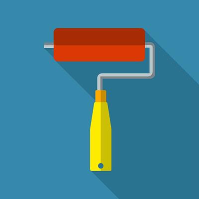 Paint roller flat icon.