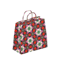 a shopping bag with floral pattern on it png