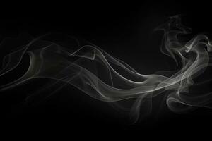 AI generated Abstract smoke moves on a black background. Design element. Abstract texture, blurred smoke on black background realistic smoke on floor for overlay different projects design photo