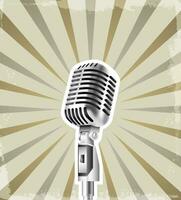 microphone retro background vector