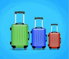 three Travel bag isolated on background. vector