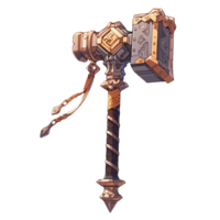 AI generated 2d ancient war hammer weapon game asset animation design png