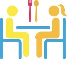 Dining Dating Stickman Vector Illustration